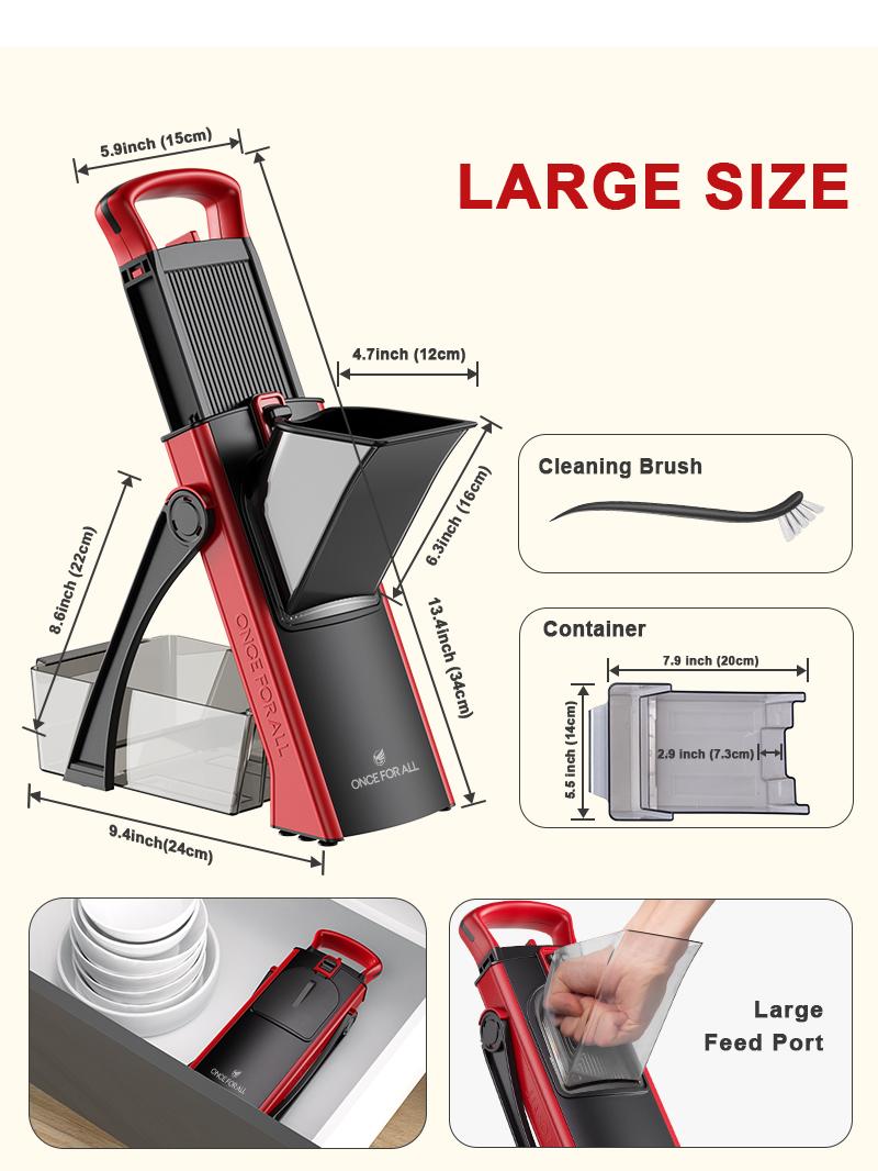 【ONCE FOR ALL】Press-type Multifunctional Vegetable Slicer with 4 shapes and 8 thicknesses adjustable. No need to replace blades; simply turn the knob.Strong SuctionCup Base, Kitchen Utensils Vegetable Slicer DicerFruit Vegetable Slicer Gadgets Kitchen out 【ONCE FOR ALL】Press-type Multifunctional Vegetable Slicer with 4 shapes and 8 thicknesses adjustable. No need to replace blades; simply turn the knob.Strong SuctionCup Base, Kitchen Utensils Vegetable Slicer DicerFruit Vegetable Slicer Gadgets Kitchen out