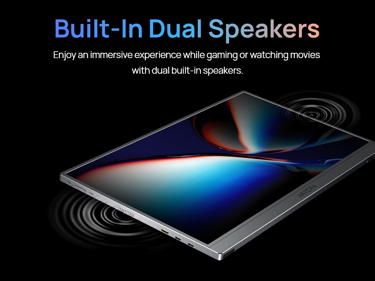 ARZOPA Portable Monitor 16.1"/17.3" FHD 1080P 60Hz/144Hz Laptop Screen Extender for PC Mac Xbox Switch PS5 iPhone IPS Display Computer Display HDR External Screen Game Workfromhome