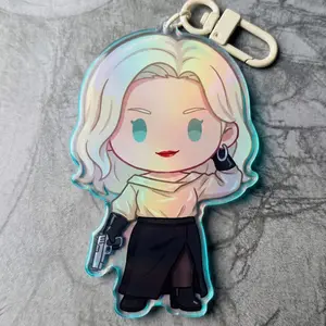 3 vers Resident Evil Character Acrylic Keychain, Leon & Grace Video Game Display Bagcharm