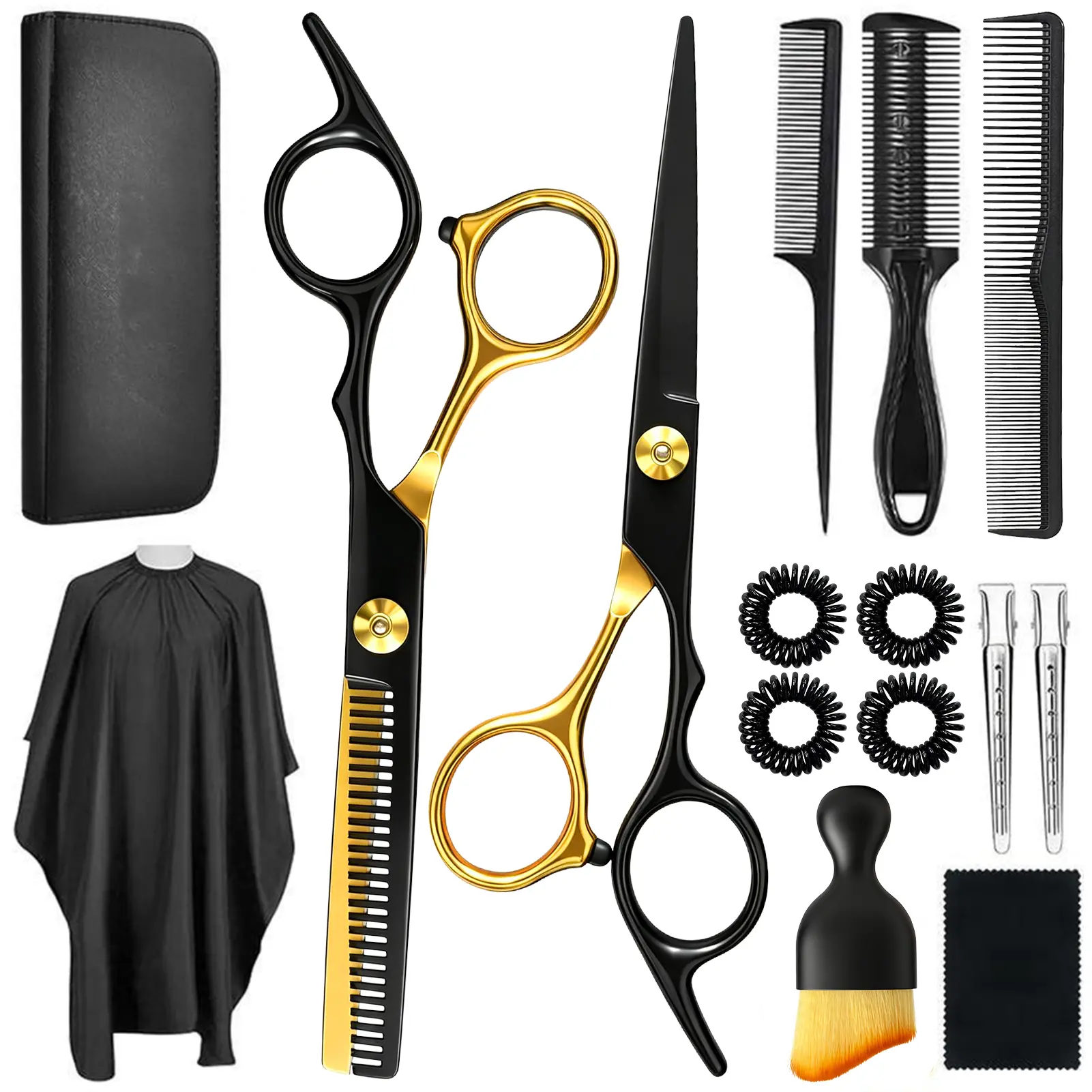 【Deals for You days】Goiple Professional Haircut Scissors Kit - Salon-Quality Stainless Steel Shears, Thinning Scissors, Barber Set for Home Use, Men & Women