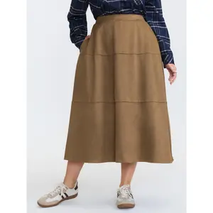 【Summer Turn-Up】【Minimalist】BlOOMCHIC plus size Tiered Solid Maxi Skirt [M-6X] 2026 Summer Pick for Mother's Day