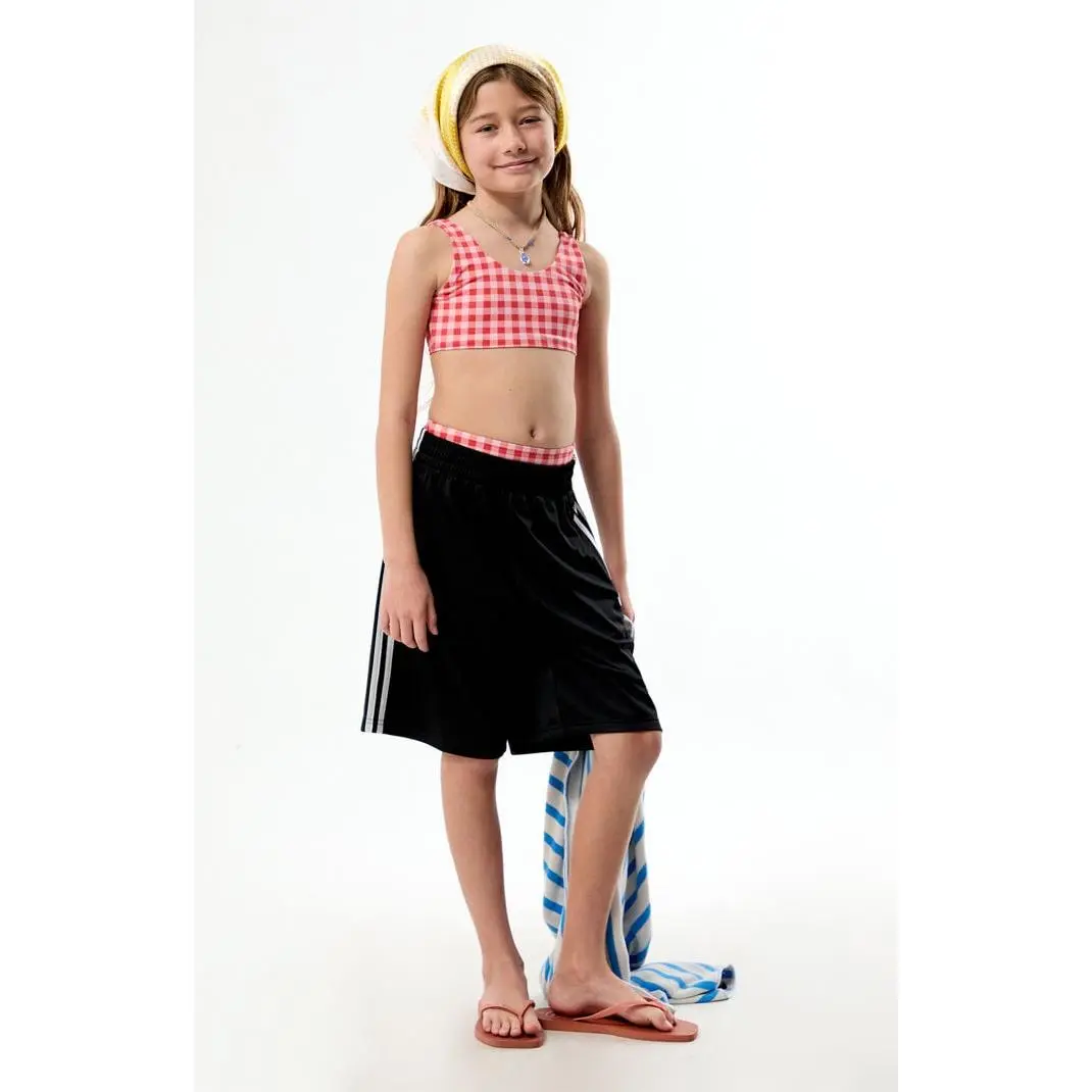 Pacsun Kids RedÂ CheckeredÂ Tank & High Waisted Bikini Set