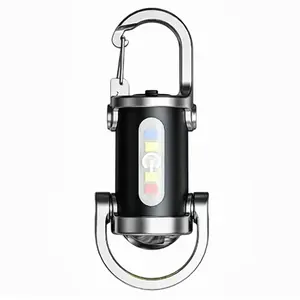 Rechargeable Mini Keychain Flashlight High-Lumen EDC COB with 7 Modes Strobe SOS Ideal for Camping Hiking Work Outdoor Recreation Gift for Boyfriends