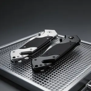 ronTrail Edge 8.5" Camping & Hiking Folding Knife - Stainless Steel Camo Blade with Safety Cutter & Glass Breaker