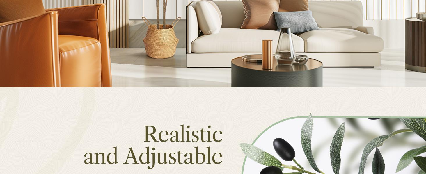 SHareconn Double-bar Design Faux Olive Tree, Artificial Olive Trees Indoor with Natural Wood Trunk & Lifelike Fruits, Perfect for Home Balcony Office Garden Room Decorative