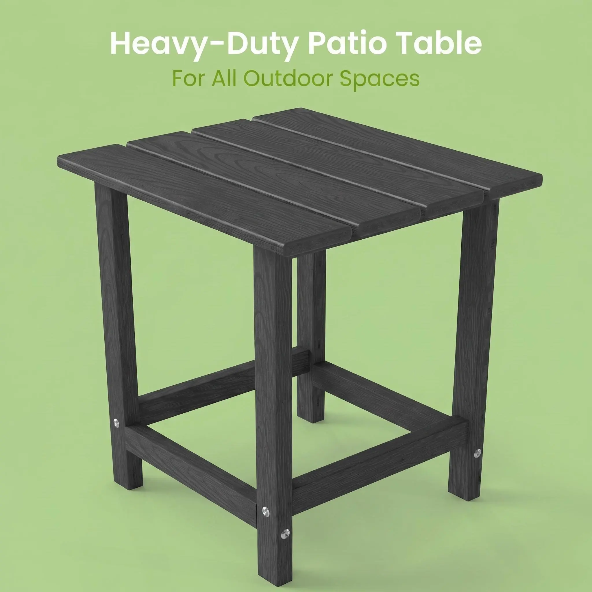 Adirondack Polywood Outdoor Side Table - Patio Furniture, Backyard Furniture, Stainless Steel Fittings, Optional Lower Shelf, Multiple Colors (Ideal for Outdoor Patio Spaces),summerwins summerwins homeessentials