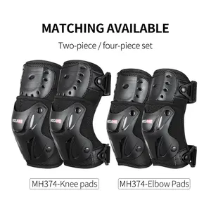 WOSAWE Motorcycle Knee Elbow Protector Adult Shockproof Protective Kit for Motocross, Racing, Mountain Biking, Skating, Racing (Medium Elbow and Knee Pads)