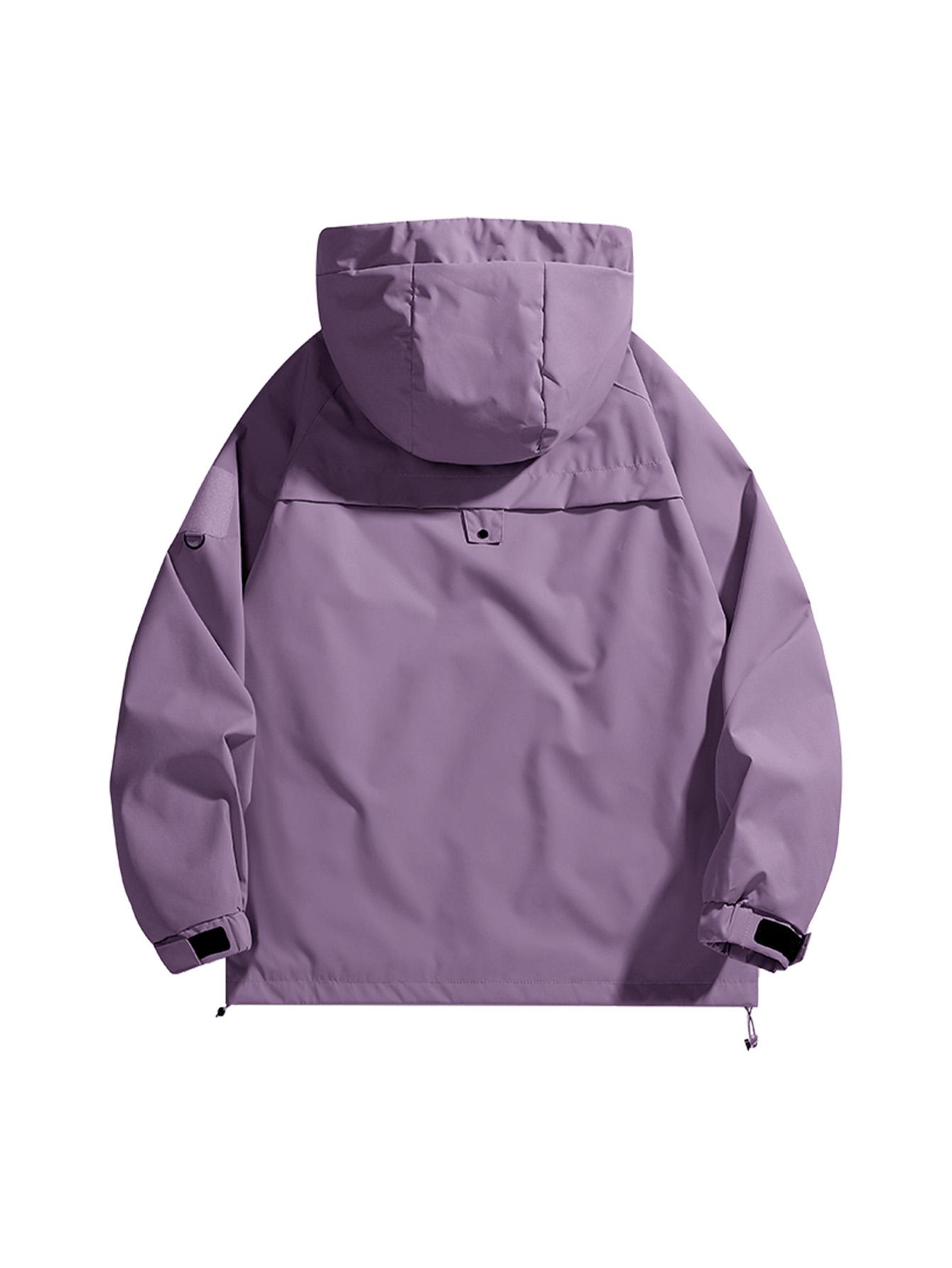 CCCMAI Men's Windbreaker Jacket with Hood Zippered Pockets & Adjustable Drawstrings Regular Fit Spring Fall Outdoor Workwear for Hiking Camping Casual Wear Hiking Gear Functional Design Durable Fabric