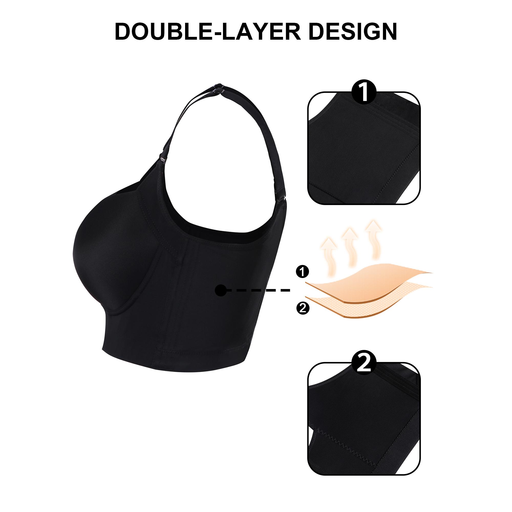 【Buy 2 Get 1 Free Gift】Cubidupi Braless Deep V Bra with Wide Straps | Wireless Seamless Design for Supportive U-Back Comfort & Sexy Shape