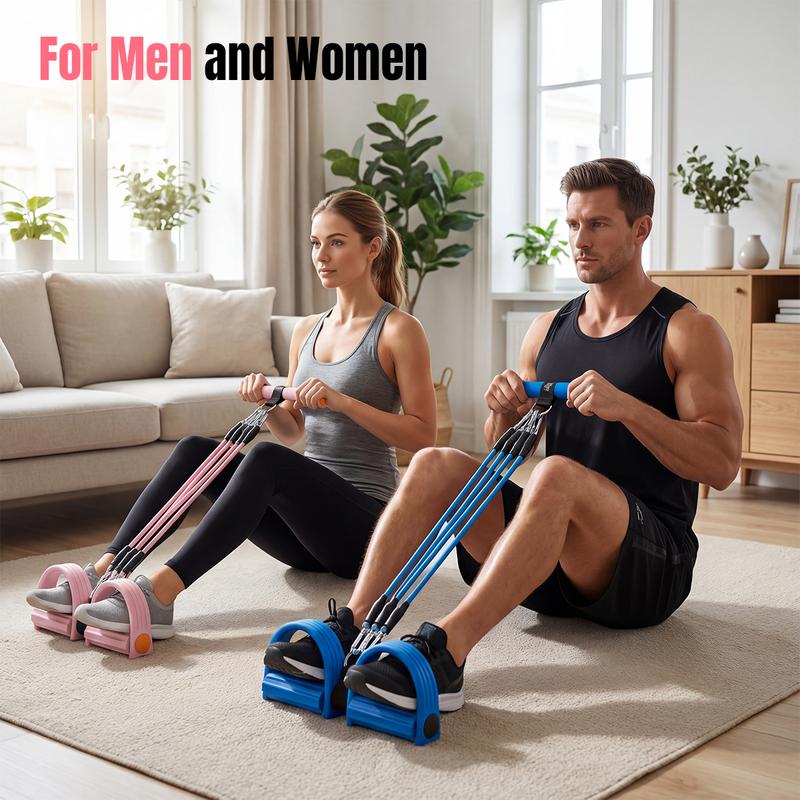 RELIFE REBUILD YOUR LIFE Pedal Resistance Bands with Handles Portable Foot Pedal Resistance Trainer for Full Body Workout Abdomen, Waist, Arms & Legs