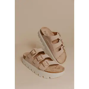 Threes Company Faux Suede Platform Sandal