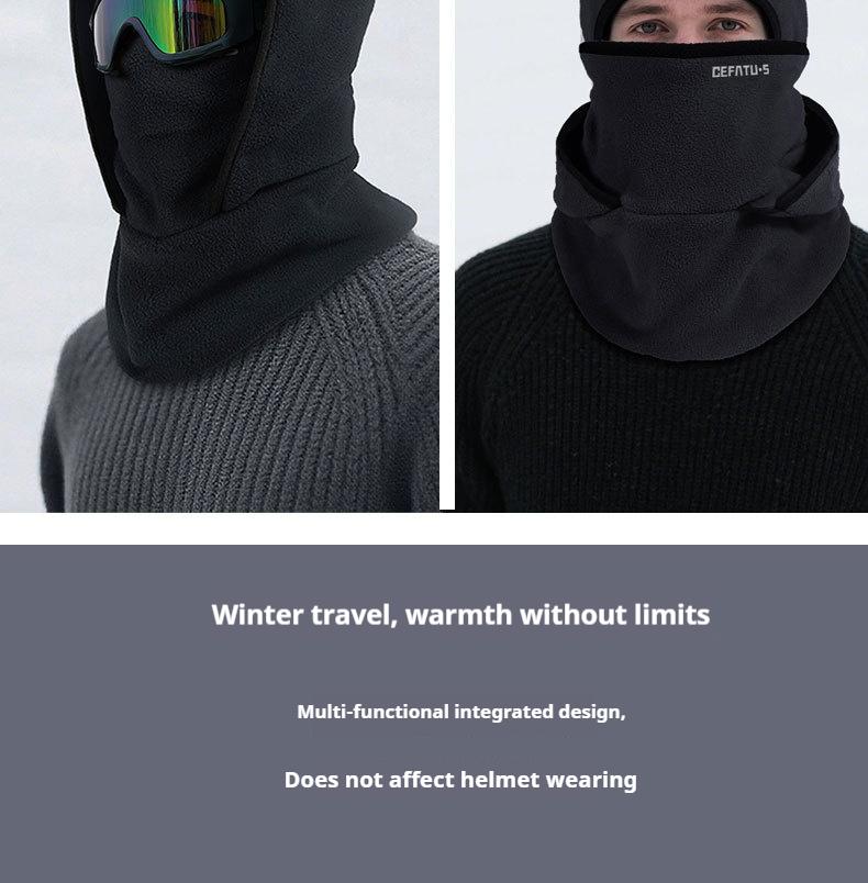 Outdoor winter warm hat neckband integrated cycling mask sports ski head cover neck windproof cold