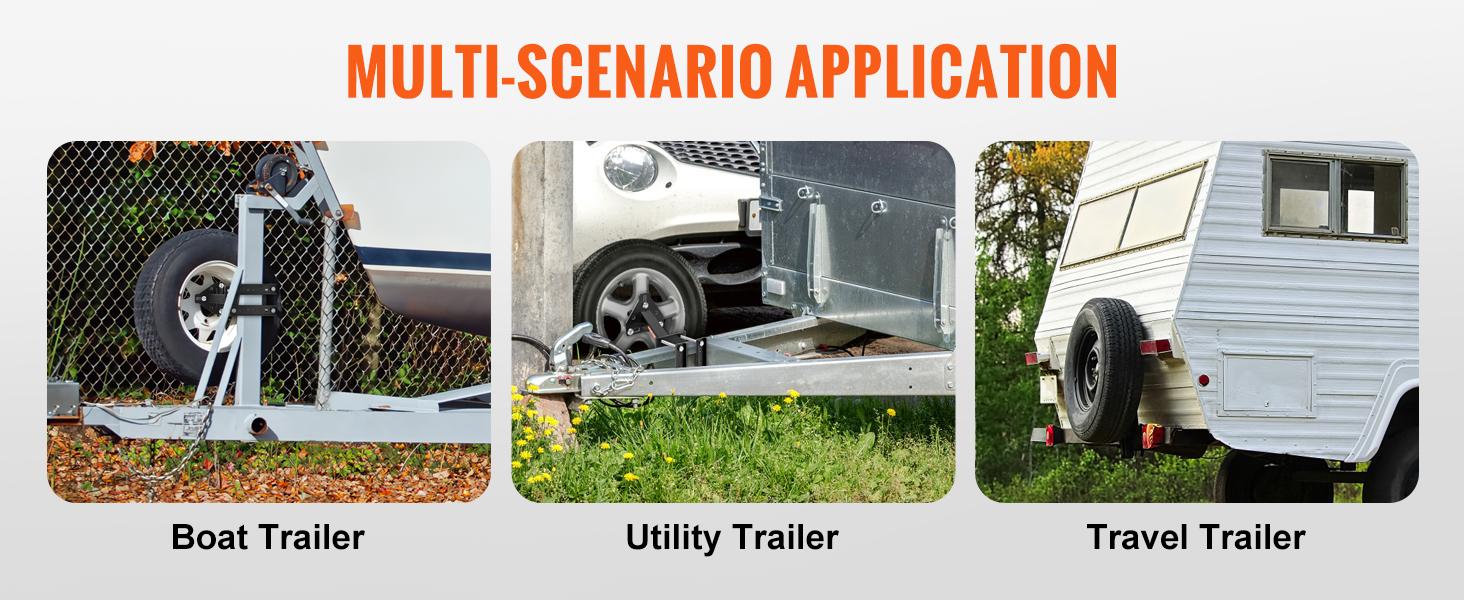 VEVOR Spare Tire Carrier, Various specifications, Trailer Spare Tire Mount, 160 lbs Capacity, Utility Trailer Accessories Fits Most 4 & 5 & 6 & 8 Lugs Wheels on 4", 4.25", 4.5", 4.75", 5", 5.5", 6", 6.5" Bolt Patterns