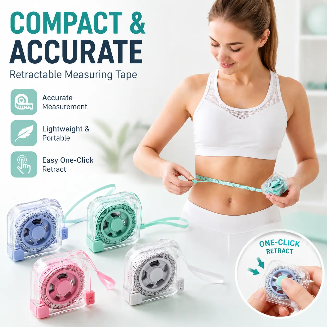Cute Mini Soft Tape Measure, Portable Retractable Lock Mechanism, Clear Centimeter-Inch Scale, Ideal for Sewing, Sewing Tools, Sewing Supplies, Sewing Accessories, Home, Waist, Chest, Height Measurement, Retractable Measuring Tape - MM2