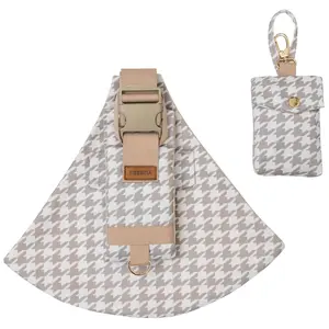 YUBEBE Khaki Houndstooth Baby Sling Carrier in Cotton with Detachable Pocket