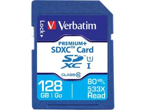 Verbatim 98729 Premiumplus - Flash Memory Card - 128 Gb - Uhs Class 1 / Class10 - 533X - Sdxc Uhs-I