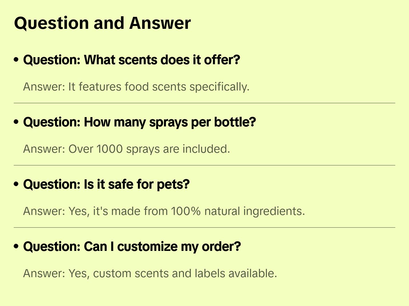 Room & Linen Spray (Food Scents)