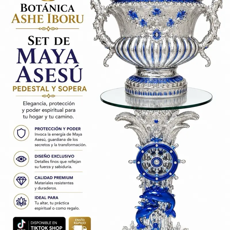 Set de pedestal y sopera de yemaya asesu