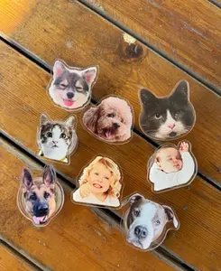 Custom Photo Magnetic Phone Grip: Personalized Pet or Baby Acrylic Phone Holder, Magsafe Accessories