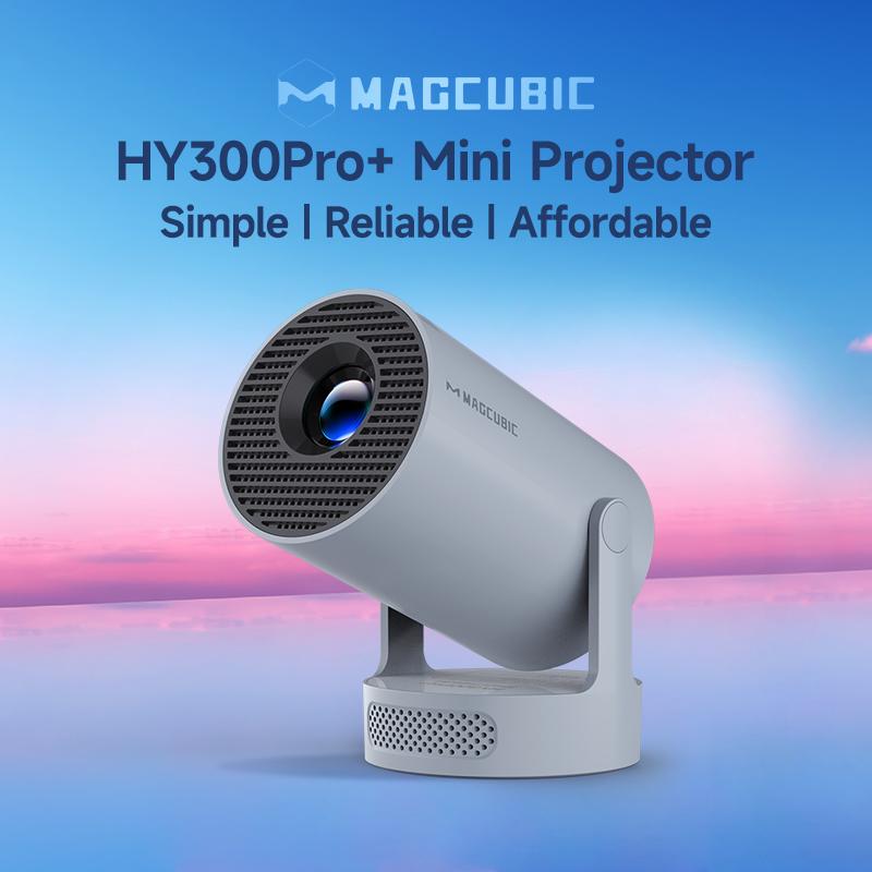 [US warehouse] Magcubic HY300Pro+ Smart Projector Android 14 290ANSI 8K Decode 0.8:1 Short Throw Ratio Dual WIFI6 BT5.4 Native 1280*720P Built-in Speaker & Appstore Allwinner H726 Home Cinema Portable Mini Projector