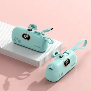 5000mah Ultra-Compact Mini Power Bank, Lightweight Portable Battery, Digital Display, Ideal for Travel & Outdoor Use, Portable Battery Pack