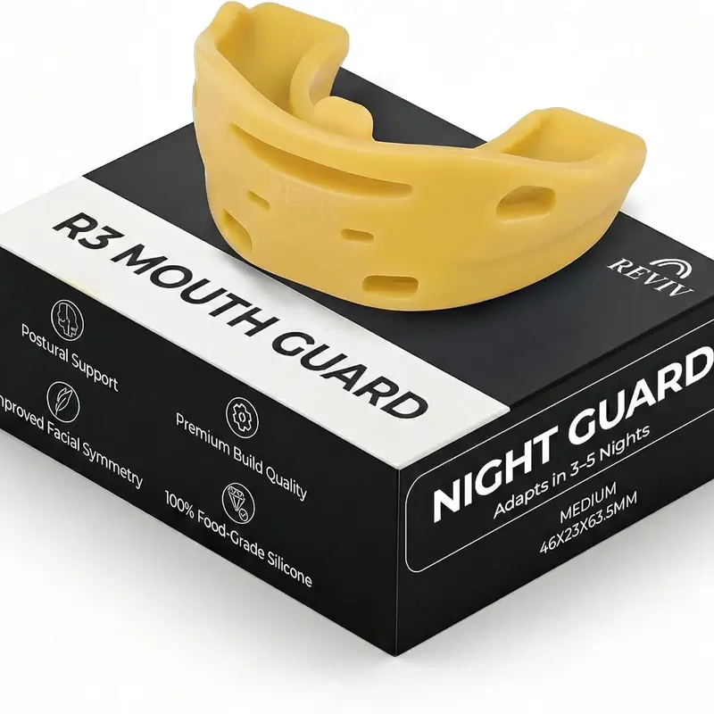 Reviv R3 Firm Unscented Silicone Adult XL Night Mouthguard - 1× Reviv R3 Mouthguard, No Molding Required, Durable, Supportive Shape-Retaining Fit, for Teeth Grinding & Clenching, Night Wear