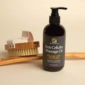 Naturals Cellulite Massage Oil 8oz-Smooth the Appearance of Cellulite-Body Care & Skin Care Massage Oil -Topical Collagen and Plant Stem Cell Body Oil to Restore Texture and Elasticity - Soothing Body Oil