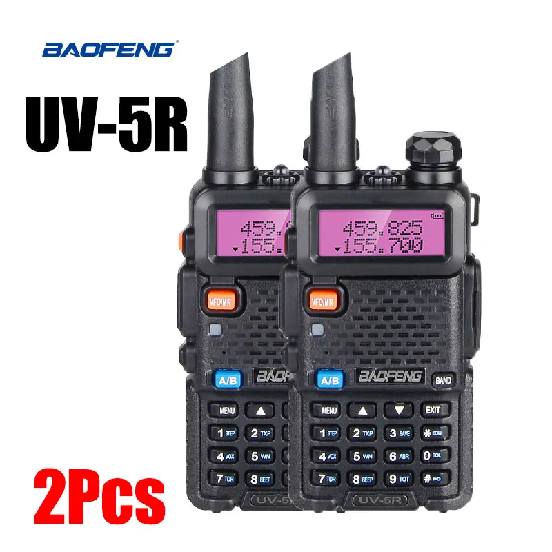 2 Pcs Baofeng UV-5R Radio Ham Radio Handheld UV5R Long Range Dual Band High Power Two Way Radio Walkie Talkies for Hunting Camping Walking, 2 Pack