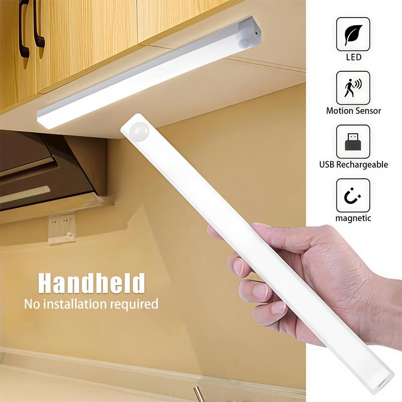 Magnetic Smart Sensor Light 6-Piece LED Motion Sensor Light Strip Set USB-Rechargeable Adjustable Indoor Lighting Ideal for Kitchens Closets Pantries Cupboards Bathrooms Staircases Sink Cabinets Garages Valentine's Day Gift kitch