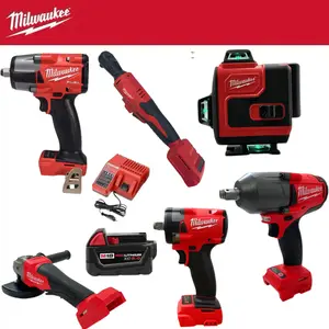 Milwaukee 125Mm Angle Grinder, 500/900/1000Nm Wrenches, Ratchet Wrench & 16-Line Green Laser Level, Cordless Tools For Construction, Automotive Repair And Industrial Maintenance, Featuring Rugged Build, High Accuracy M18 Battery Compatibility