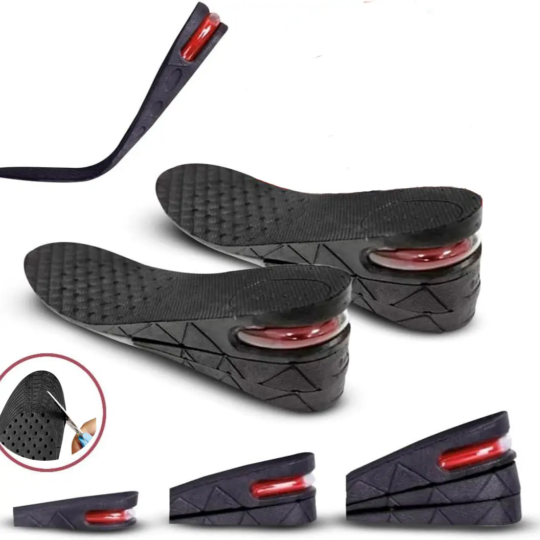 2026 Upgraded Height Increase Insole 3-Layer 6cm Air Cushion Heel Insert Lift Shoes Insole for Men & Women Invisible Elevator Adjustable Cuttable Insoles Daily Wear