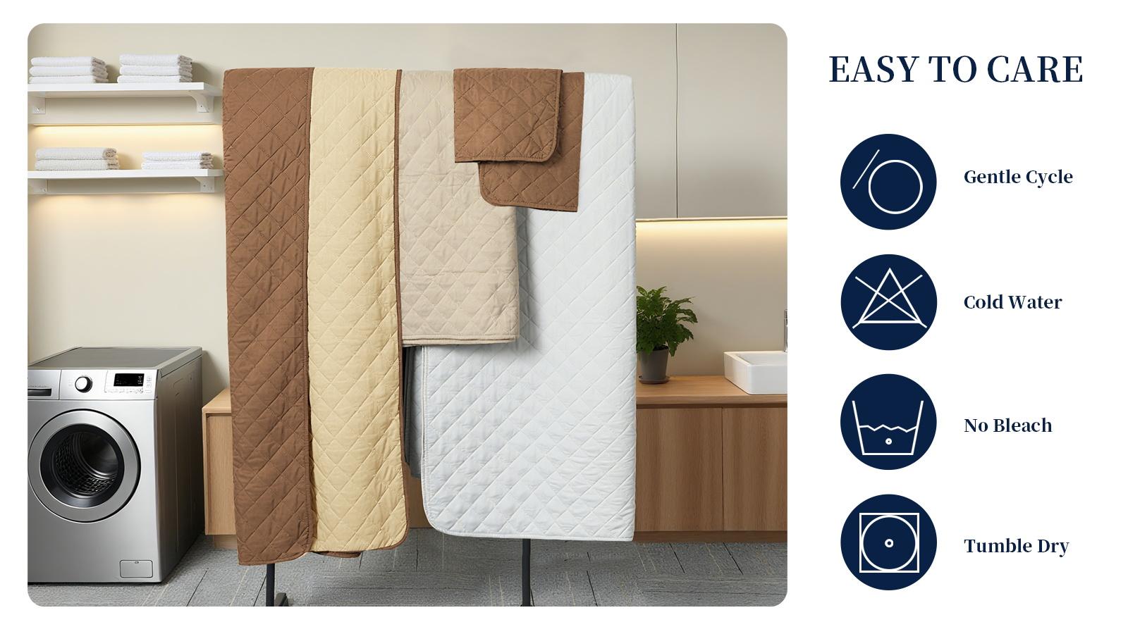 Easy-Going Reversible Quilt Set with Quilt and Pillow Shams, Soft Bed Quilt Cover, Lightweight Microfiber Bedspread, Water and Stain Resistant, Bedroom, Bedcover, Bedset