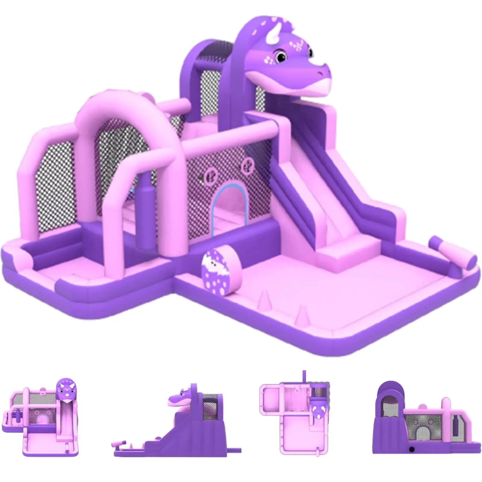 GAOMON Bounce House, Inflatable Dinosaur Bouncer with Slide and Air Blower, Oxford Cloth Jumping Castle for Kids, Durable Sewn Bouncy House with Large Play Area for Backyard, Indoor & Outdoor Family Fun