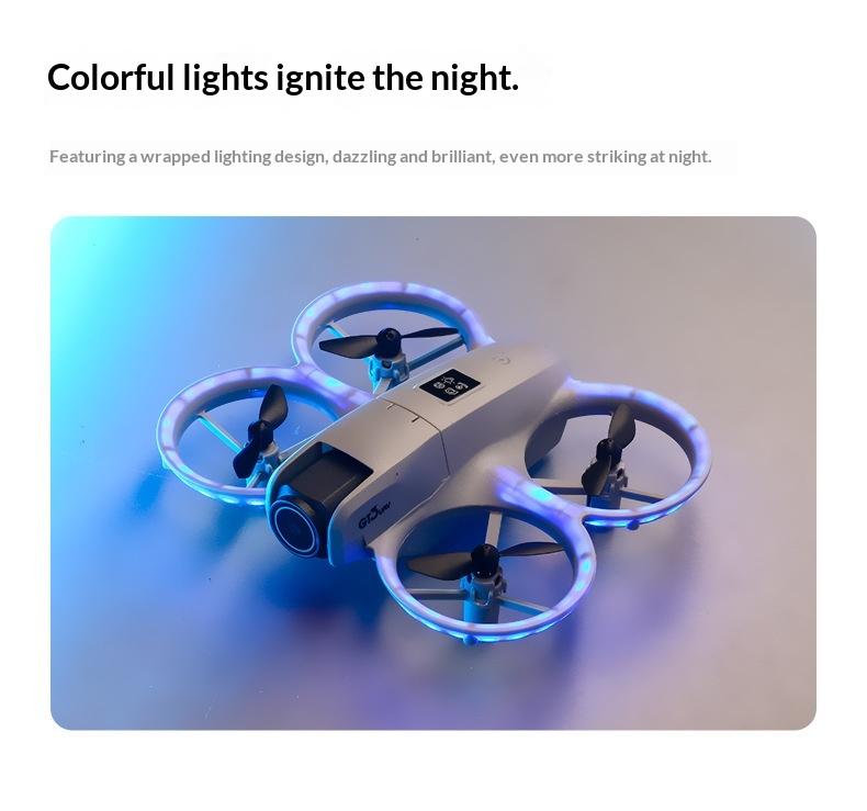 Small UAV Drone Optical Flow Positioning Stable Hovering Flight Dual Camera Aerial Photography Quadcopter Propeller Guard Foldable Design Easy Control Beginner Friendly Outdoor Flying Toy