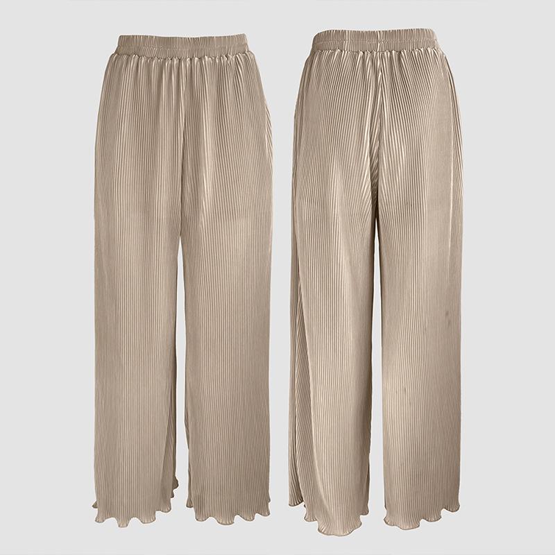 ChicMe Women's 2 Pieces Outfit Overlap V-Neck Lantern Sleeve Tie Waist Ruffle Hem Top and Elastic Waist Wide Leg Pants Set Vintage Frill Hem Satin Pleated Commuting Set ChicMe Women's 2 Pieces Outfit Overlap V-Neck Lantern Sleeve Tie Waist Ruffle Hem Top and Elastic Waist Wide Leg Pants Set Vintage Frill Hem Satin Pleated Commuting Set