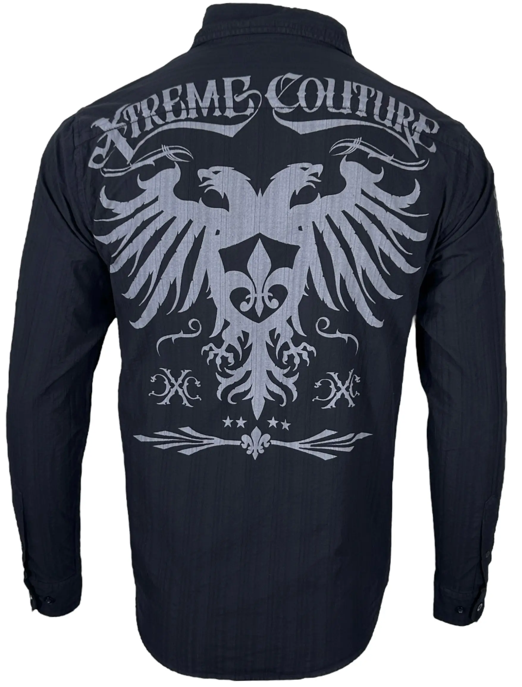Xtreme Couture by Affliction Men's Long Sleeve Graphic Button-Front Rain Cotton Shirt, Casual Fashion Tops, Menswear, Longsleeves