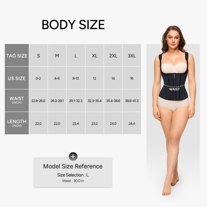 Nebility Women's Shapewear Waist Trainer Belt with 6 Steel Frame for Firm Compression & Bust Support Adjustable Straps Tummy Control Postpartum Body Shaper