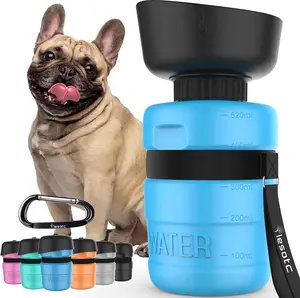 Lesotc Dog Water Bottle, Portable Water Dispenser with Bowl, Leak Proof Pet Travel Squeeze Bottle, Puppy Essentials Dog Stuff Accessories for Outdoor Walking, Hiking, Camping lesotc