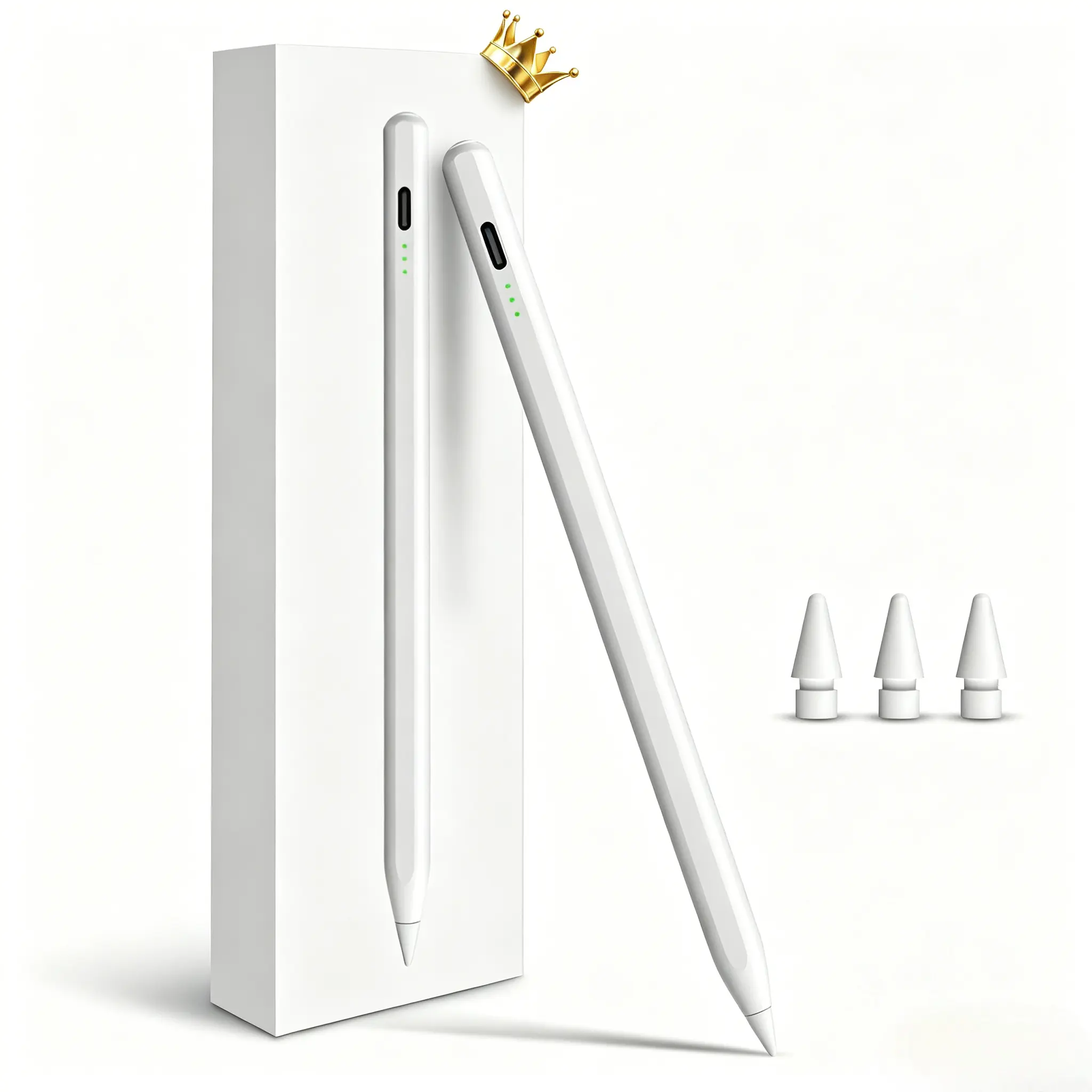 Penlike Pencil for Apple iPad A16 10th, Easy 2-in-1 Fast Charge Stylus Pen with Shortcut Function for 2026-2018 iPad A16/11-6th, Air 11"/13" M4/M3/M2/5th-3rd, Pro 13/11/12.9, Mini A17 Pro/6/5th, Palm Rejection Tilt Sensitivity, Digital Annotation Stylus