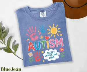 Comfort Colors Autism Acceptance T-Shirt, Accept Understand Love Shirt, Autism Month Shirt, Autism Mom Gift, Therapist Shirt, Teacher Gifts