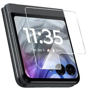 2x Tempered Glass Screen Protector for Motorola RAZR 2026/2025/2024 Phone, Nakedcellphone 9H Hard Clear Display Guard [Scratch/Crack Saver] for Moto RAZR 50/60/70 - Twin Pack