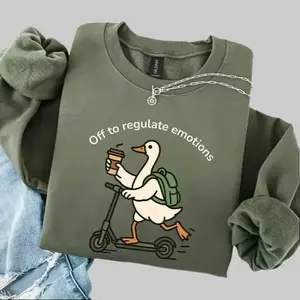 Off to Regulate Emotions Sweatshirt, Mental Health Pullover, Counselor Gift, SEL Therapist Crewneck, Funny Goose Teacher Sweater