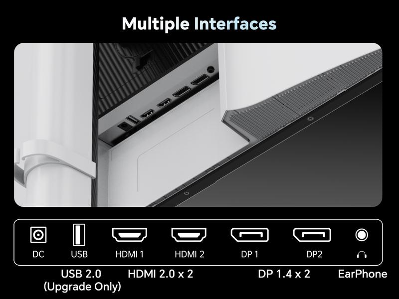 KTC 27" 2K IPS 200Hz HDR400 Gaming Monitor Built-in Dual 2W Speakers, 2560*1440@144Hz, overclockable to 210Hz, 1ms response time, H27T6