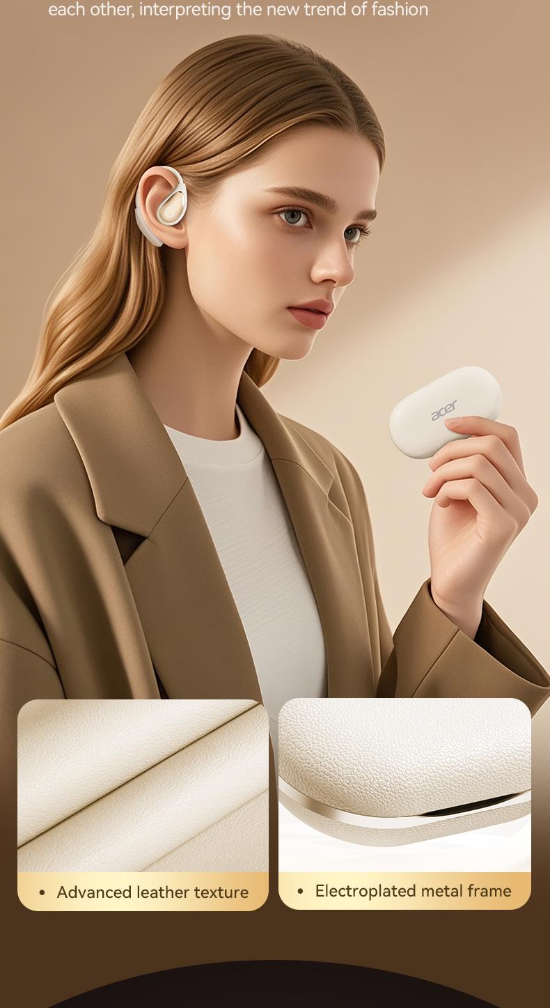 Acer OHR515 Wireless Earbuds,Open-ear Design Wireless Earphone, LongBattery Life Earbuds for Sports, Touch ControlEarbuds,Audio Headset Electronic ear headphone Digital Bluetooth openearearbuds Loudspeaker Black wireless headphones wired earphones