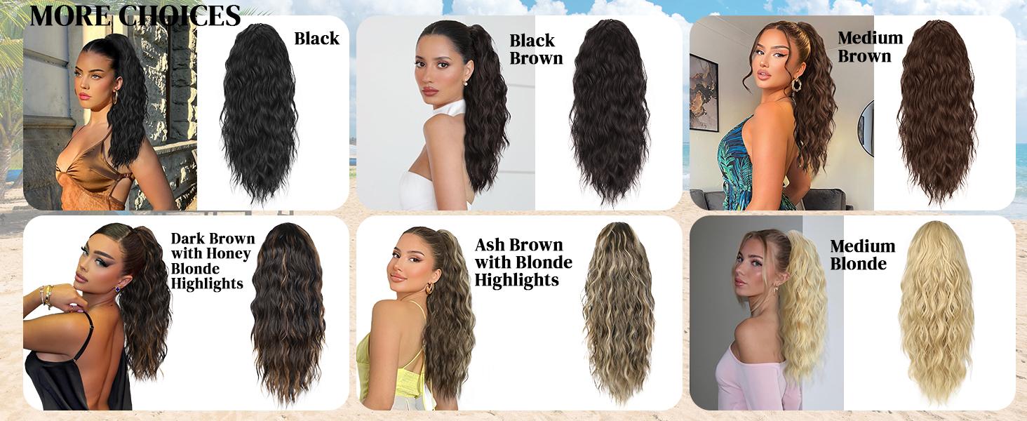 AISI HAIR 20" Long Claw Hair Extension Synthetic Wavy Curly Hairpieces Ponytail Clip in Ponytail Wig Daily Fluffy Pony Tail for Women AISI HAIR 20" Long Claw Hair Extension Synthetic Wavy Curly Hairpieces Ponytail Clip in Ponytail Wig Daily Fluffy Pony Tail for Women