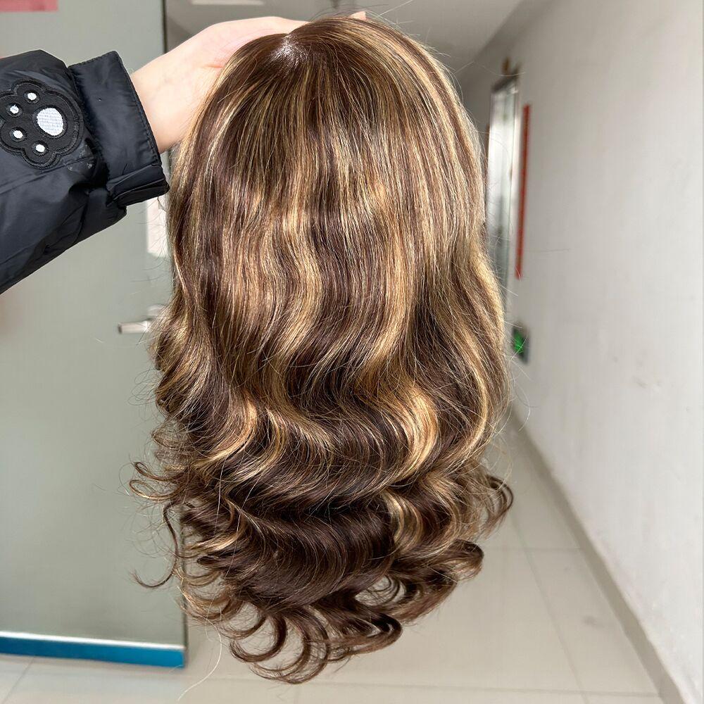Highlight Bob Wig Human Hair 13x4 HD Lace Front Wigs Human Hair Pre Plucked Hairline Frontal Glueless Short Body Wave Bob Wigs for Black Women Human Hair Ombre Brown Honey Blonde P4/27 Loose Wave SpringStatements