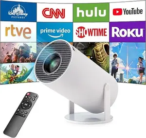 Mini Projector with WiFi & Bluetooth, 4K Supported Portable Movie Projector, Manual Focus, 210° Rotation, 130'' Large Screen Smart Projector, Compatible with HDMI/Phone/TV Stick, for Bedroom & Outdoor Use and Bluetooth Projector