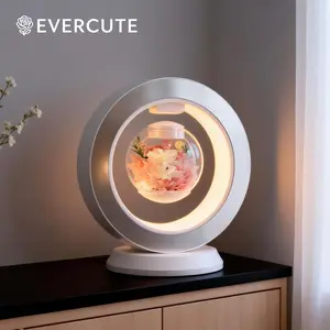 EVERCUTE Floating Super Grade Preserved Rose Lamp | LED Night Light with Eternal Rose | Luxury Gift for Girlfriend Valentine's Day Anniversary werewolf sculpture fake flowers for outdoor uv resistant realistic silk flower bouquet ribbon lighted plant