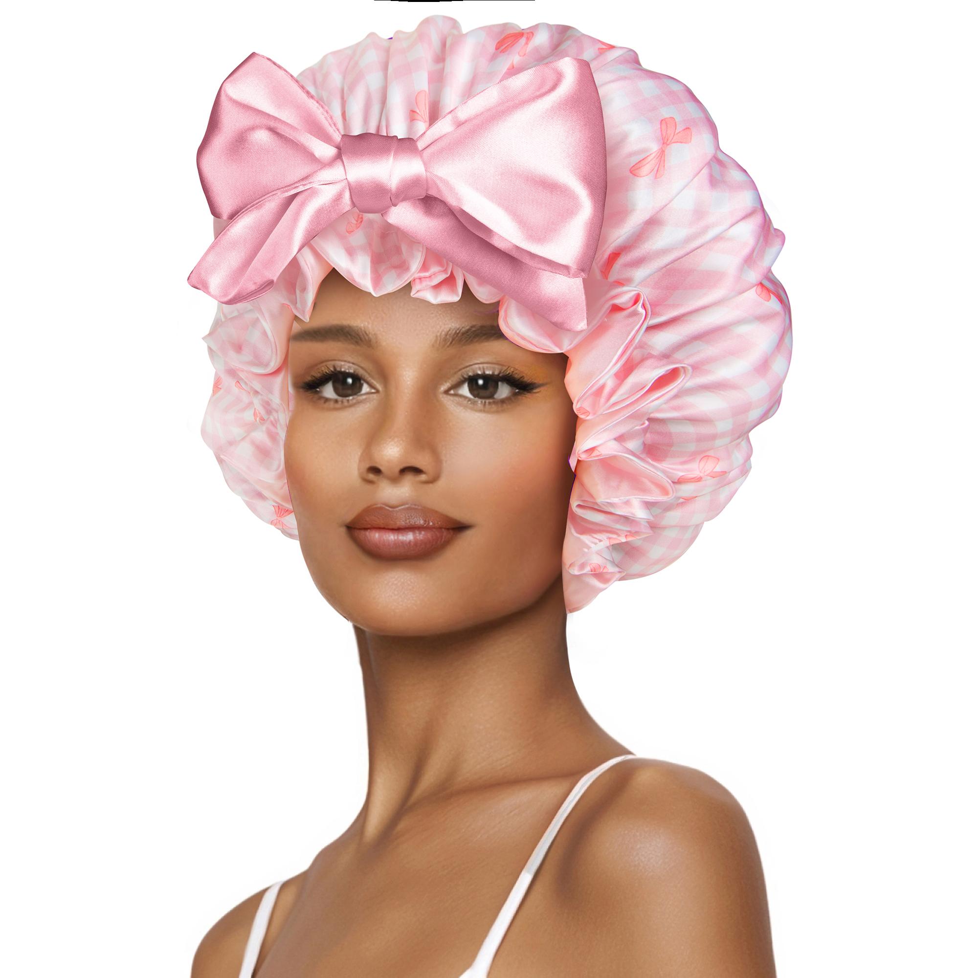 SeSe Code Double Layer Silk Bonnet for Haircare - Soft & Practical Sleeping cap with Elastic Tie Band for Curly & Natural Hair