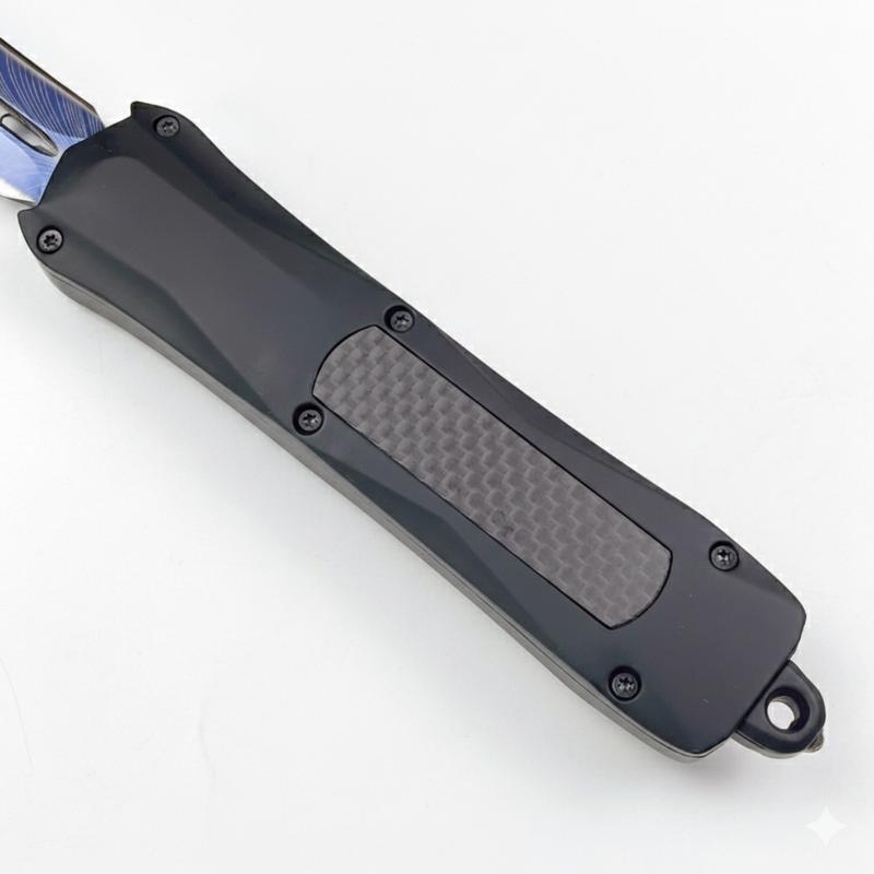 8.2-Inch Portable Utility Knife - High Performance D2 Steel & G10 Handle, Blue Feather Texture Design, Lightweight Tool for Camping & Home Projects, Perfect Holiday Gift